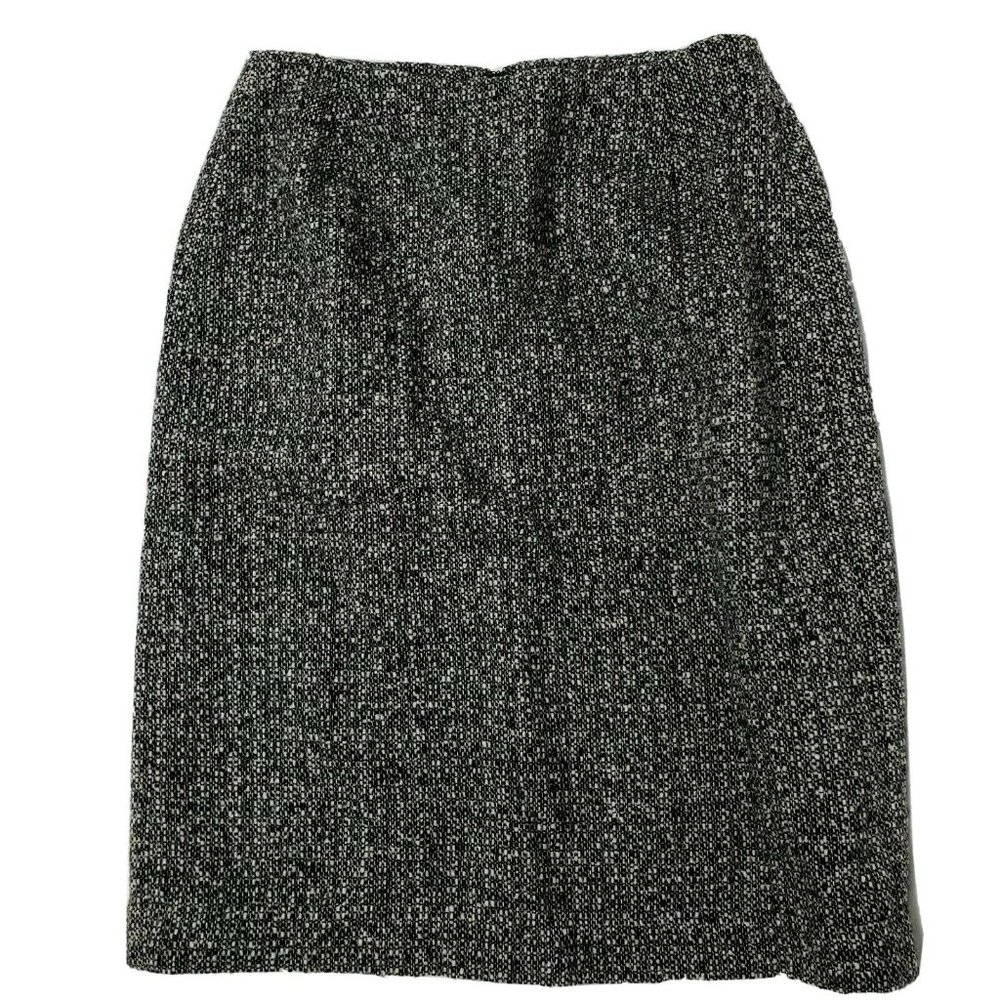 Eddie Bauer Skirt Womens Size 4 Gray White Tweed Wool Blend Business Career‎